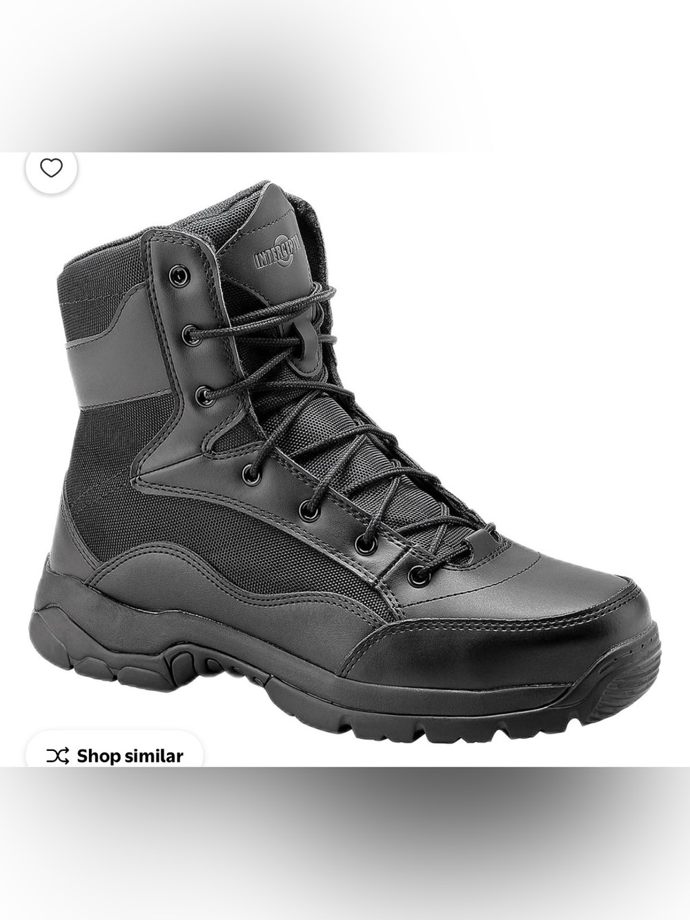Tactical Black Lace-Up Men's Boots by Interceptor size 10.5 steel toe